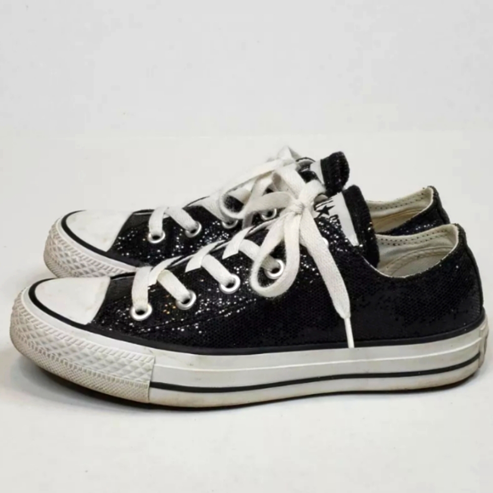 Converse Chuck Taylor All Star Madison Black Glitter Low-Top Women's 7 Sneaker